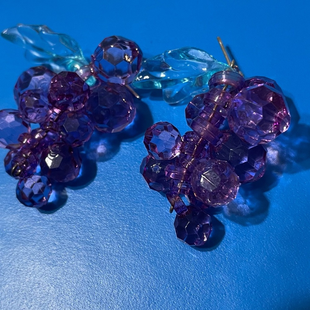 Plastic grape kawaii twee cute earrings